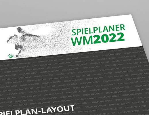 Wandposter Spielplaner WM 2022 Motiv Player grün Detail