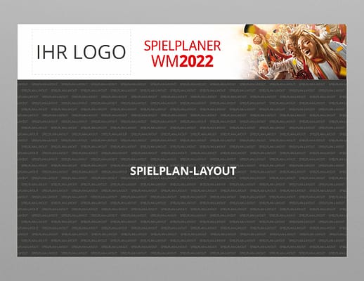 WM Wandplaner 2022 mit Logo, Motiv Fans rot
