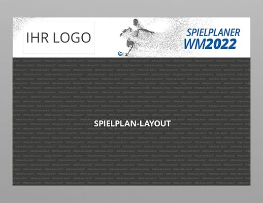 WM Wandplaner 2022 mit Logo, Motiv Player blau