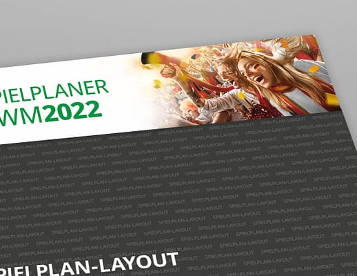 WM Planer Wandposter 2022 Motiv Fans grün Detail
