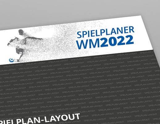 Wandposter Spielplaner WM 2022 Motiv Player blau Detail