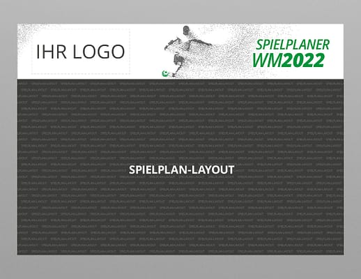 WM Wandplaner 2022 mit Logo, Motiv Player grün